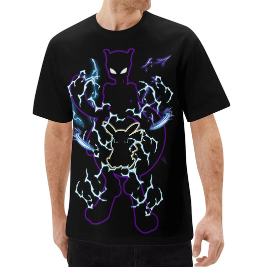 T-shirt classica con stampa integrale - Pikachu Mewtwo