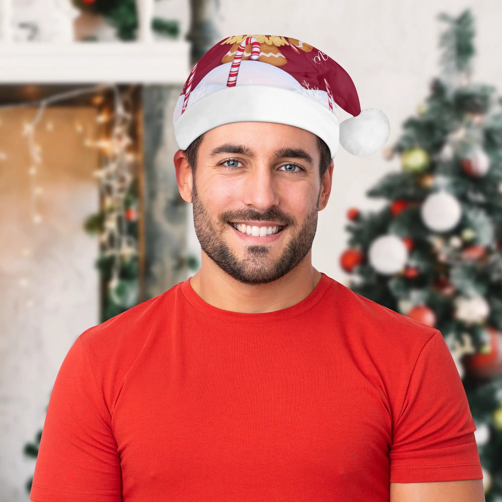 All Over Print Unisex Christmas Santa Hats - AL Valley Bazar