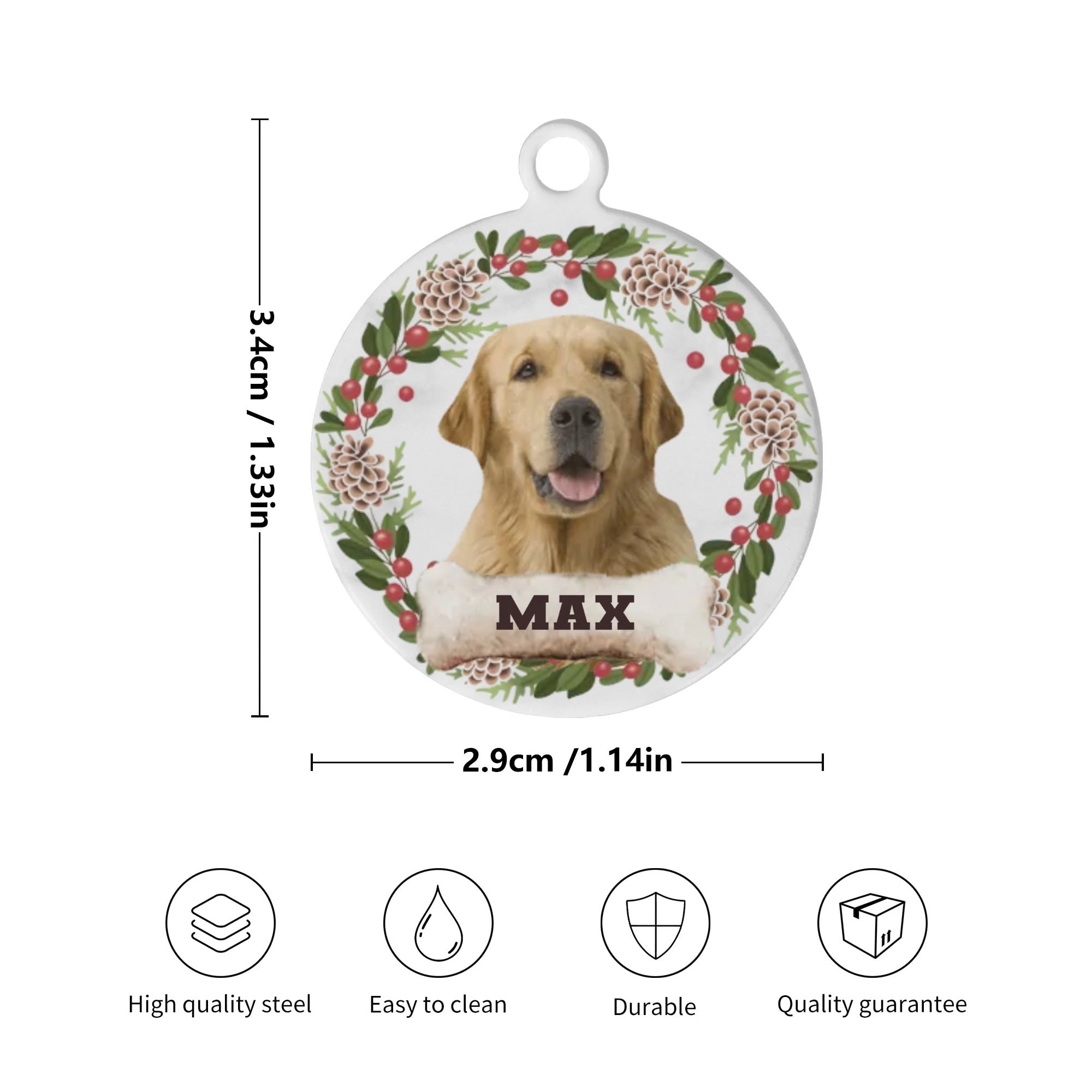 Personalized  Laser Metal Alloy Dog ID Tag - AL Valley Bazar