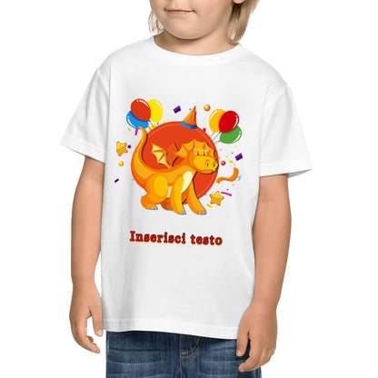 T-shirt per bambini in cotone con stampa fronte e retro