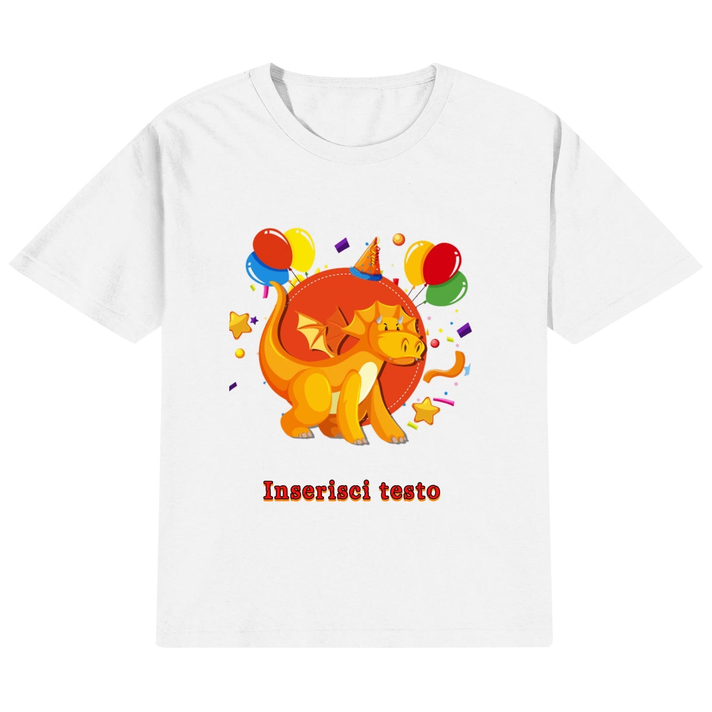 T-shirt per bambini in cotone con stampa fronte e retro