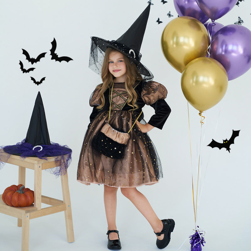 Girls Witch Dress Halloween Party Costume - AL Valley Bazar