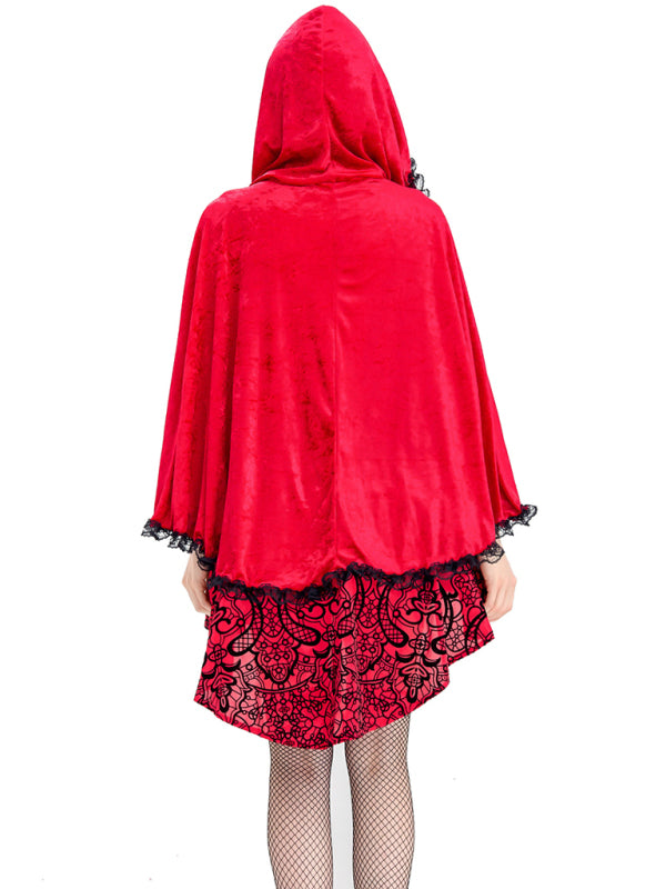 Halloween Jacquard Cape Little Red Riding Hood Costume Large - AL Valley Bazar