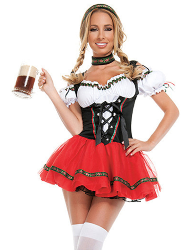 Oktoberfest Costume Bar Waiter Maid Uniform Halloween Costume - AL Valley Bazar