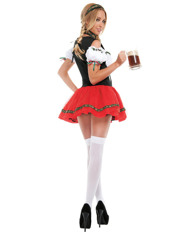 Oktoberfest Costume Bar Waiter Maid Uniform Halloween Costume - AL Valley Bazar