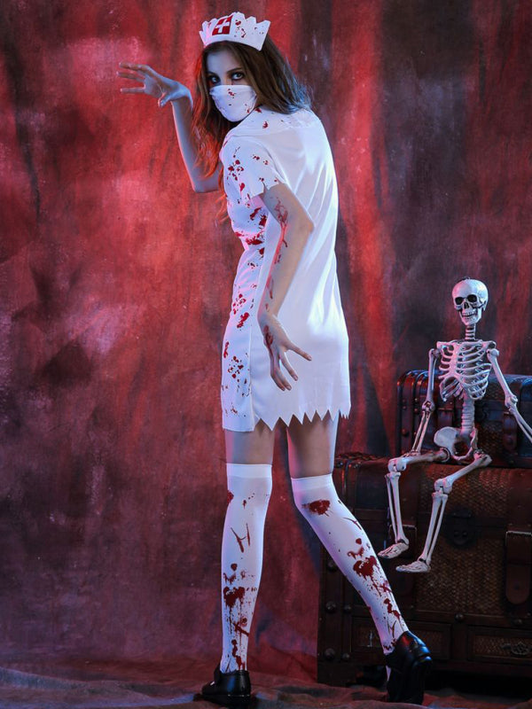 Halloween Costume Halloween Horror Bloody Nurse Costume - AL Valley Bazar