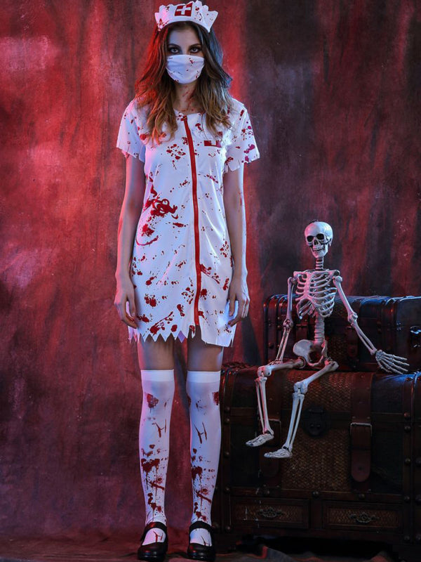 Halloween Costume Halloween Horror Bloody Nurse Costume - AL Valley Bazar