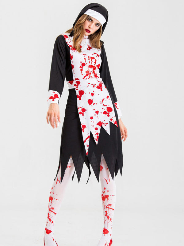 Vampire Zombie Nun Cosplay Halloween Costume - AL Valley Bazar