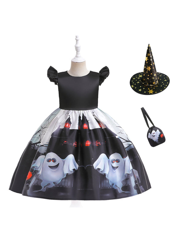 Abbigliamento per bambini di Halloween, vestito da principessa da strega e zucca per ragazze, cosplay - AL Valley Bazar