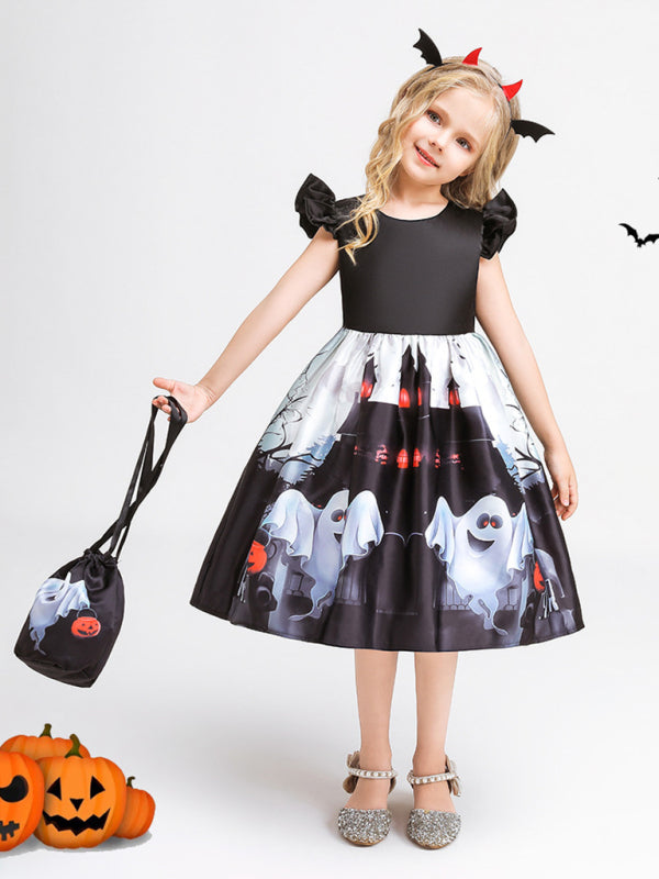 Abbigliamento per bambini di Halloween, vestito da principessa da strega e zucca per ragazze, cosplay - AL Valley Bazar