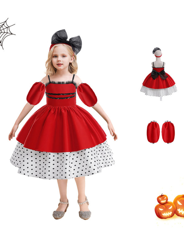 Girls Polka Dot Princess Costume Dress - AL Valley Bazar