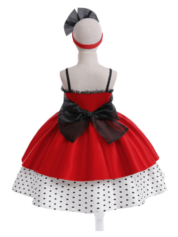 Girls Polka Dot Princess Costume Dress - AL Valley Bazar