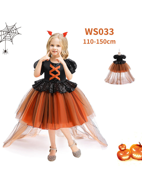 Halloween Girls Tulle Dress Costume Set - AL Valley Bazar