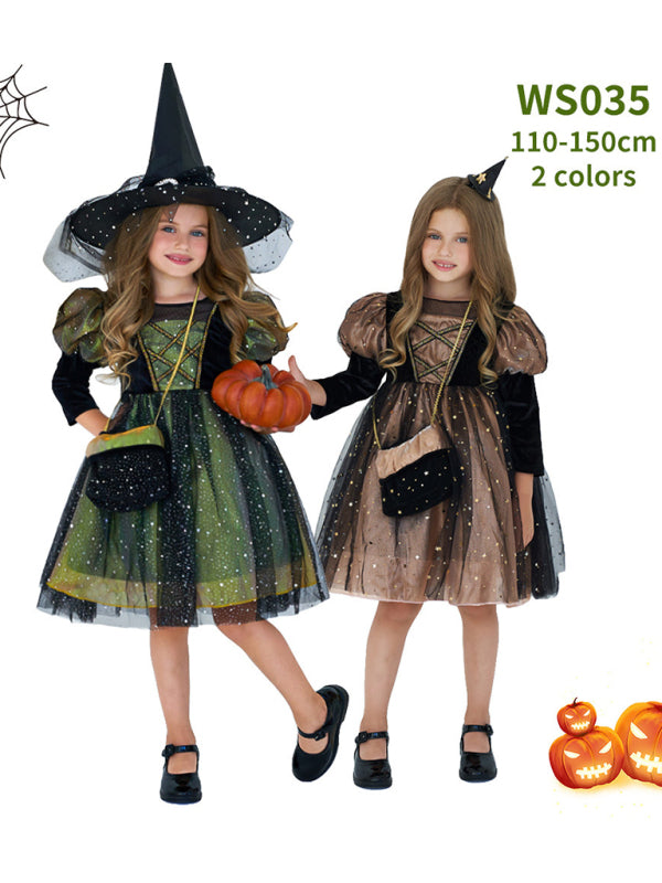 Girls Witch Dress Halloween Party Costume - AL Valley Bazar